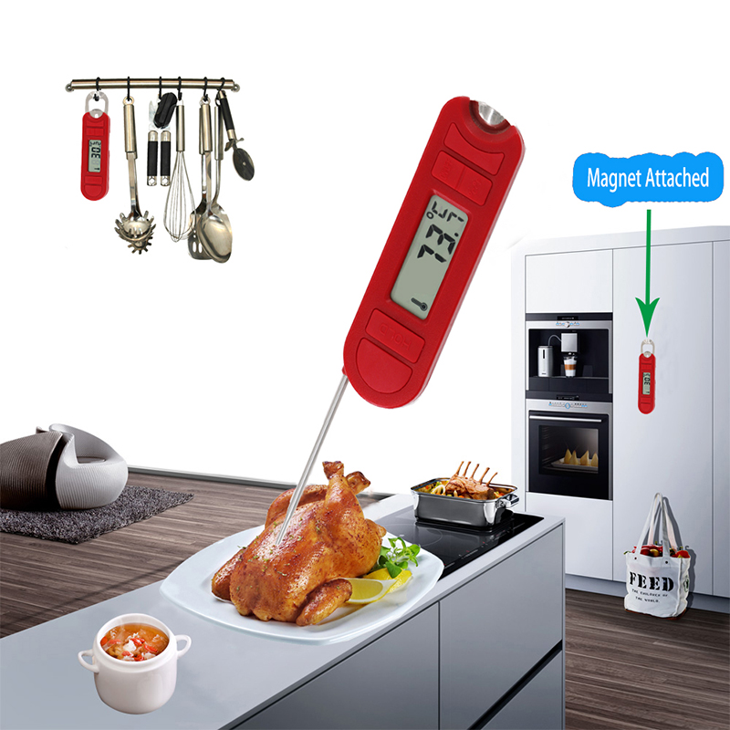 2019 Konyhai eszközök Piros digitális élelmiszer hús hőmérő Főzés BBQ Grill